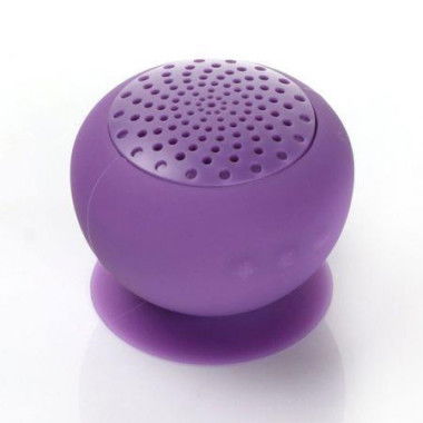 Mini Portable Bluetooth Speaker Mashroom Wireless Waterproof Silicone Suction - Purple