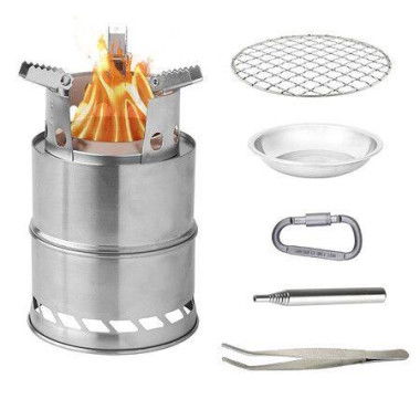 Mini Portable Wood Burning Stove Foldable Solo Stove For Outdoor Camping Hiking Picnic BBQ