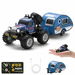 Mini RC Car, 1/64 Scale Mini Remote Control Truck with Trailer, 2.4Ghz & APP Remote Control, Rechargeable Alloy Shell Mini RC Cars with Lights (Blue). Available at Crazy Sales for $29.95