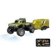 Detailed information about the product Mini Rc Monster Truck,Mini Monster Trucks,1:64 Scale Monster Truck Remote Control Car with Lights,Mini Rc Truck with Trailer,Mini Drift Rc Car (Green)