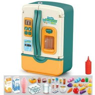 Detailed information about the product Mini Refrigerator with Ice Dispenser and Freezer Air, Music Play Buttons and Colorful LED Lights. Comes with a Lot of Play Food, 39 Piece Set Green