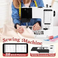 Detailed information about the product Mini Sewing Machine Electric Reverse Stitching Kit Portable Compact Mending for Beginners 38 Stitch Patterns Extension Table