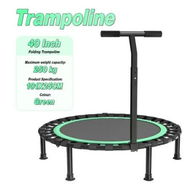 Detailed information about the product Mini Trampoline Bounce Rebounder Bungee Jumping Fitness Home Gym Workout Equipment Outdoor Kids Cardio Exercise Foldable Round 40 Inch Safe Handle Bar