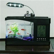 Detailed information about the product Mini USB LCD Desktop Lamp Right Fish Tank Aquarium LED Clock Black