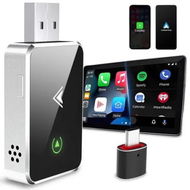Detailed information about the product Mini Wireless Carplay & Android Auto Adapter 2 in 1,Clear The Memory Function,Optimized Heat Dissipation,for 2016+ Cars iOS 12+ Android 11+ (Silver)