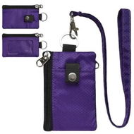Detailed information about the product Minimalist RFID Blocking Small Wallet with ID Window,WaterResistant Zip Id Case Wallet with Lanyard Keychain for Cards,Cash,Travel,Women,Men (Purple)