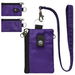Minimalist RFID Blocking Small Wallet with ID Window,WaterResistant Zip Id Case Wallet with Lanyard Keychain for Cards,Cash,Travel,Women,Men (Purple). Available at Crazy Sales for $14.99
