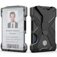 Detailed information about the product Minimalist Wallet For Men - Slim Aluminum Metal Money Clip Wallet With Clear ID Card Holder Carbon Fiber Wallet RFID Blocking. Holds Up To 15 Cards With Cash Clip. Ultra-Thin Tactical Wallet (Black).