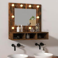 Detailed information about the product Mirror Cabinet With LED Smoked Oak 60x31.5x62 Cm.