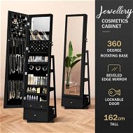 Detailed information about the product Mirror Jewellery Cabinet Storage Organiser Full Length 360 Degree Rotating Holder Stand Necklace Earrings Ring Armoire