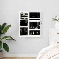 Detailed information about the product Mirror Jewellery Cabinet Wall Mounted White 30x8.5x67 cm