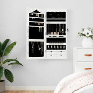 Detailed information about the product Mirror Jewellery Cabinet Wall Mounted White 37.5x10x90 cm