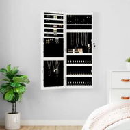 Detailed information about the product Mirror Jewellery Cabinet with LED Lights Wall Mounted White