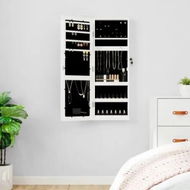 Detailed information about the product Mirror Jewellery Cabinet with LED Lights Wall Mounted White