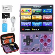 Detailed information about the product Miyoo Mini Plus,Retro Handheld Game Console with 64G TF Card,Support 10000+Games,3.5-inch Portable Rechargeable Open Source Game Console Emulator with Storage Case,Support WiFi (Purple)