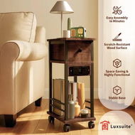 Detailed information about the product Mobile Sofa Bed Side Table Charging Station Narrow End Hall Entry Lamp Laptop Desk Coffee Couch Nightstand Storage Shelf Living Room Bedroom Furniture