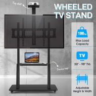 Detailed information about the product Mobile TV Stand Mount Bracket Trolley 50-98 Inch LED LCD Screen Monitor Television Cart with Media Storage Shelf Wheels Adjustable Freestanding Black