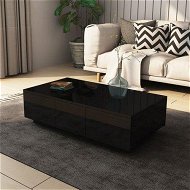 Detailed information about the product Modern 2 Drawer Coffee Table Cabinet Slide Top Storage High Gloss Wood Living Room Furniture - Black