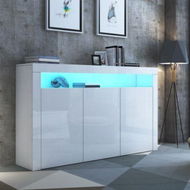 Detailed information about the product Modern 3 Doors Buffet Sideboard Dresser Storage Cabinet High Gloss Cupboard - White