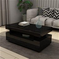 Detailed information about the product Modern Black Coffee Table 4-Drawer Storage Shelf High Gloss Wood Living Room Furniture