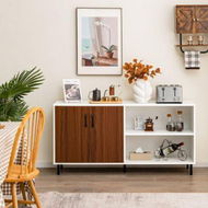 Detailed information about the product Modern Buffet Sideboard With Open Compartments For Kitchen