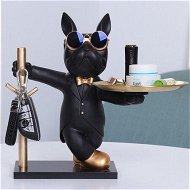 Detailed information about the product Modern Bulldog Statue With Tray Candy Dish Desk Organizer Ornament For Living Room Tabletop Home Decoration-Black