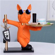 Detailed information about the product Modern Bulldog Statue With Tray Candy Dish Desk Organizer Ornament For Living Room Tabletop Home Decoration-Orange