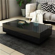 Detailed information about the product Modern Coffee Table 4-Drawer Storage Shelf High Gloss Wood Living Room Furniture - Black