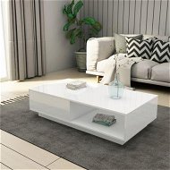 Detailed information about the product Modern Coffee Table Storage Drawer Shelf Cabinet High Gloss Wood Furniture - White