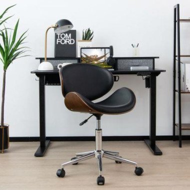 Modern Computer Chair With Curved Swivel Seat For Home & Office.