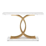 Detailed information about the product Modern Console Table Coffee Narrow Sofa Side Desk Storage Rack Display Marble White Accent Hall Living Room Office Entry Office Furniture 100x30x80cm