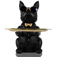 Detailed information about the product Modern Decor Resin Bulldog Tray Statue Storage Key Holder Candy Jewelry Earrings Tray Suitable For Home Decor-Black