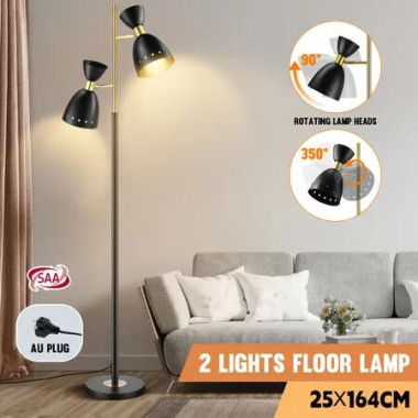 Modern Floor Lamp Led Reading Light Corner Free Standing Rotating Head Lampshade Bedroom Living Room Office 164cm