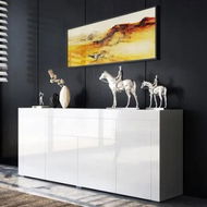 Detailed information about the product Modern Sideboard Buffet High Gloss Storage Cabinet 4 Doors Cupboard Table - White