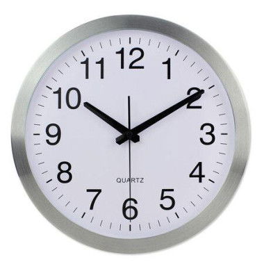 Modern Silent Non-Ticking Wall Clock 30cm With Metal Frame And Decorative Frame For Kitchen Living Room Bedroom Bathroom Bedroom Office (Silver)