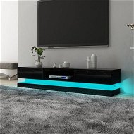 Detailed information about the product Modern TV Stand High Gloss Front Wood Entertainment Unit - Black