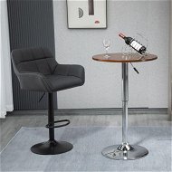 Detailed information about the product Modern Walnut Wood Round Bar Table w/ Height Adjustable, Black Finish