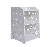 Detailed information about the product Modern White Flower Bedroom Bedside Table Rack Cabinet Organizer Night Stand Storage BasketsLarge