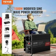 Detailed information about the product Modified Sine Wave Inverter 1500W DC 12V to AC 230V Power Inverter with 2 AC Outlets 2 USB Port 1 Type-C Port 6 Spare Fuses