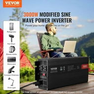 Detailed information about the product Modified Sine Wave Inverter 3000Watt DC 12V to AC 230V LCD Display Power Inverter with 3 AC Outlets 2 USB Port 1 Type-C Port 10 Spare Fuses