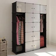 Detailed information about the product Modular Cabinet 14 Compartments Black and White 37x146x180.5 cm