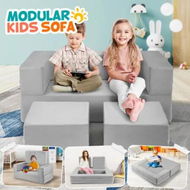 Detailed information about the product Modular Kids Sofa Set Play Couch Convertible Lounge Chair Ball Pit Toddler Playset Sectional Cushion Comfy Armchair Bed Activity Centre Playroom