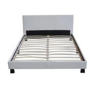 Detailed information about the product Monica White PU Leather Queen Bed