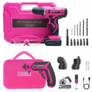 Detailed information about the product Monika Pink Tool Combo Cordless Drill Driver Electric Cutter Bottle Opener Screwdriver