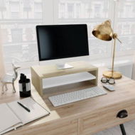 Detailed information about the product Monitor Stand White And Sonoma Oak 42x24x13 Cm Chipboard