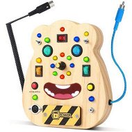 Detailed information about the product Montessori Activity Board for Kids Ages 4+, Light Switch Push Button Toys, Wooden Sensory Board