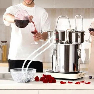 Moonshine Still Water Alcohol Distiller 5Gal w/Thumper Keg & 8W Water Pump