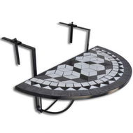 Detailed information about the product Mosaic Balcony Table Hanging Semi-circular Black White