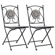 Detailed information about the product Mosaic Bistro Chairs 2 Pcs Grey