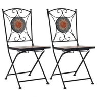 Detailed information about the product Mosaic Bistro Chairs 2 Pcs Orange/Grey.